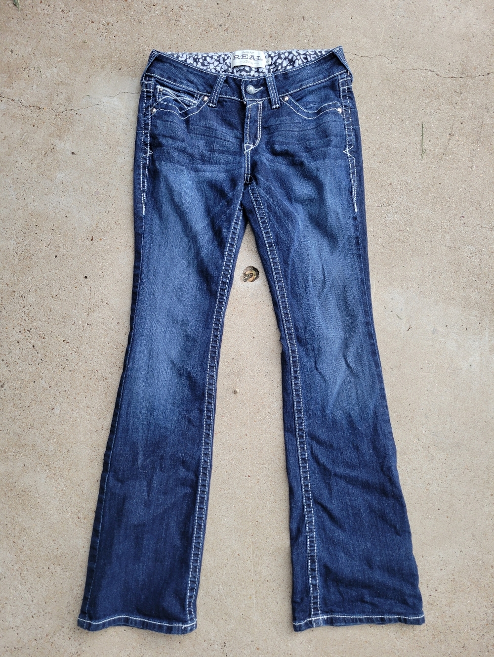 Ariat REAL Jeans Womens 29R Blue Low Rise Bootcut Stretch Western Cowgirl Denim